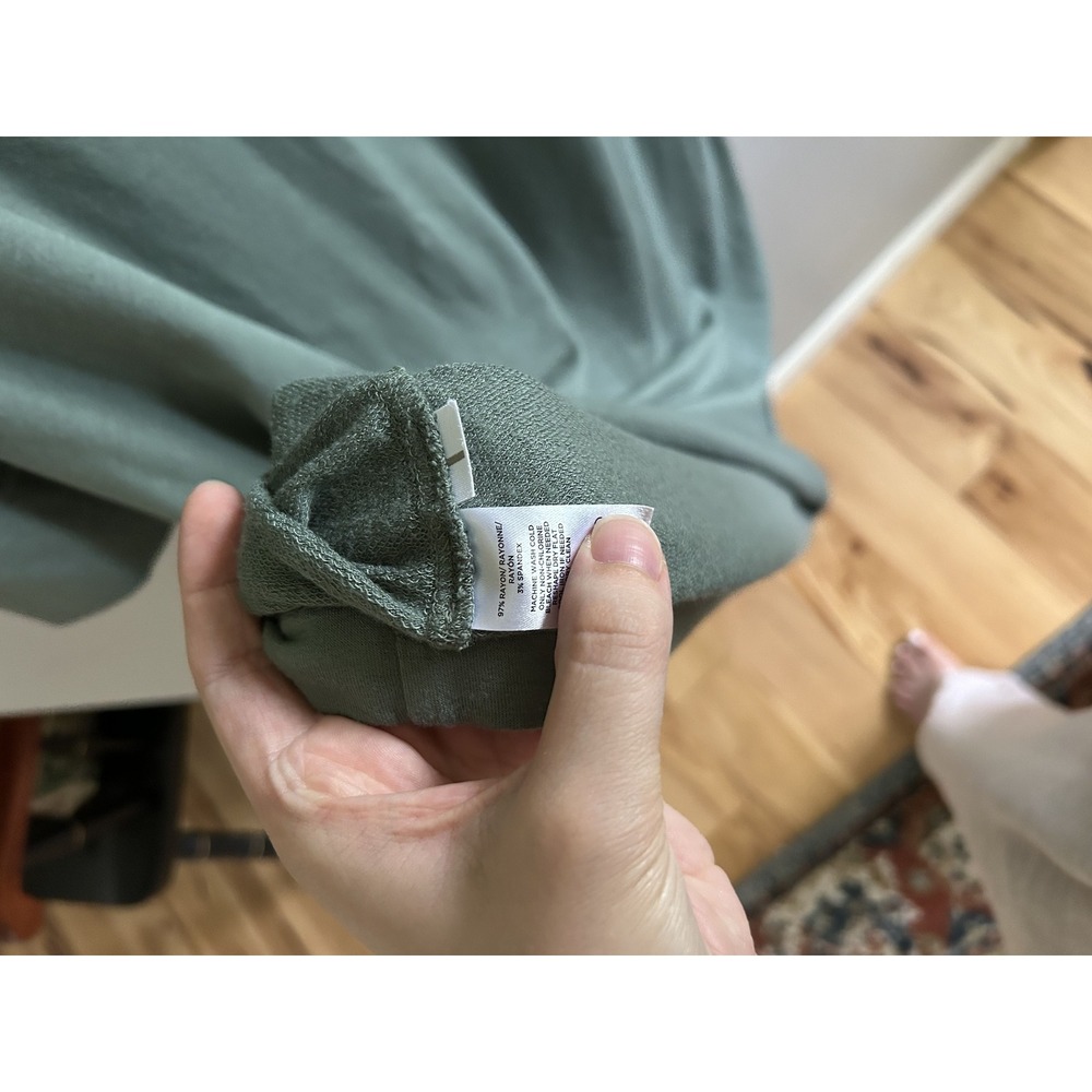Lou & Grey Signature Soft T-Shirt Dress Sage Green Short Sleeve Shift Large - Picture 4 of 4